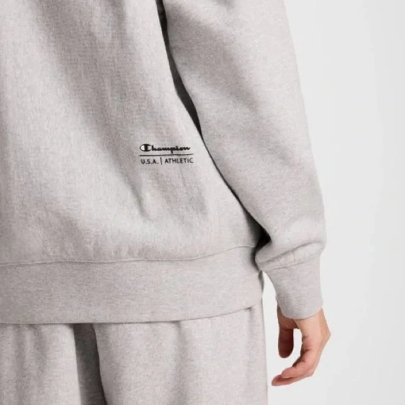 Champion Women's Fleece Crewneck Sweatshirt - Heather Gray M - Picture 4 of 6